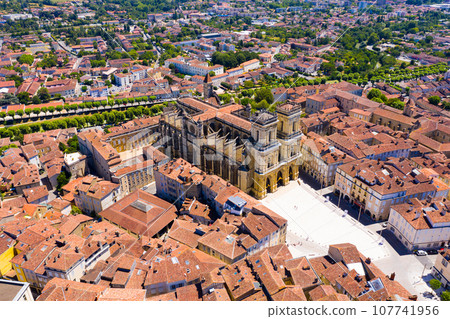 Panoramic view from the drone on the city Auch. France 107741956