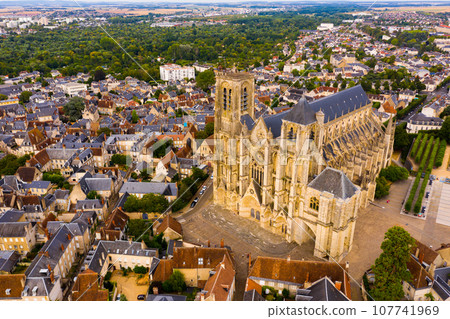 Aerial view of french city Vierzon 107741969