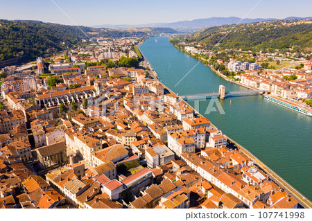 Top view of houses city Vienne. Rhone region. France 107741998