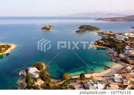 Aerial photo of Albanian village Ksamil Aerial photo of Albanian village Ksamil 107742110