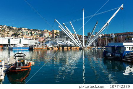 Bigo in Old Port of Genoa Bigo in Old Port of Genoa 107742289