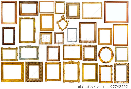 set of golden art frames 107742392