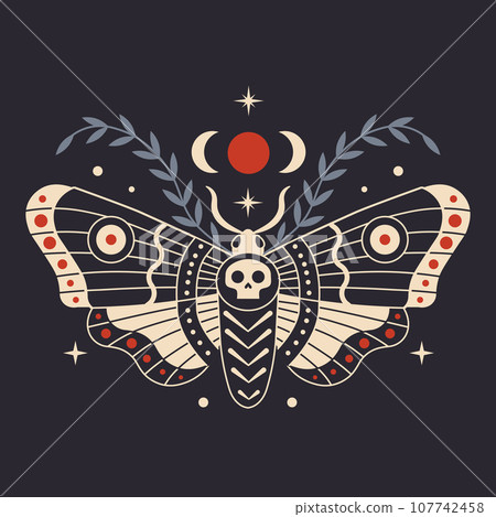 Death Head Magic Moth Witchcraft Occult Icon 107742458