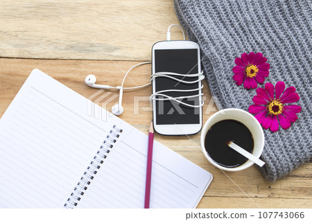 mobile phone, notebook planner for business work with coffee mobile phone, notebook planner for business work with coffee 107743066