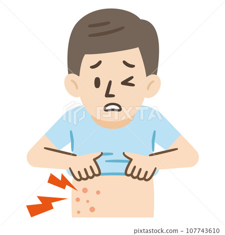 Shingles symptoms illustration 107743610