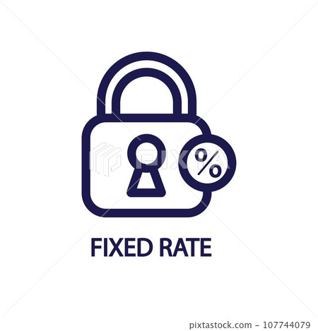 Fixed rate icon vector illustration on white background. Fixed rate icon vector illustration on white background. 107744079