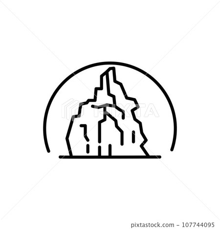Simple grand canyon line art illustration logo design 107744095