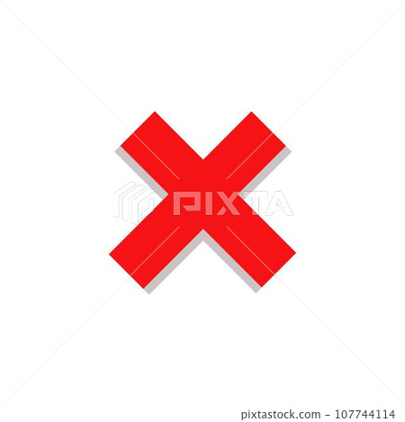 Cross mark vector flat icon. Isolated cross mark emoji illustration Cross mark vector flat icon. Isolated cross mark emoji illustration 107744114