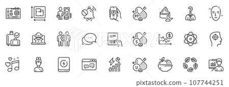 Icons pack as Parcel invoice, Motherboard and Hiring employees line icons for app include Power bank, Presentation, Health skin outline thin icon web set. Fraud, Recruitment, Niacin pictogram. Vector Icons pack as Parcel invoice, Motherboard and Hiring employees line icons for app include Power bank, Presentation, Health skin outline thin icon web set. Fraud, Recruitment, Niacin pictogram. Vector 107744251