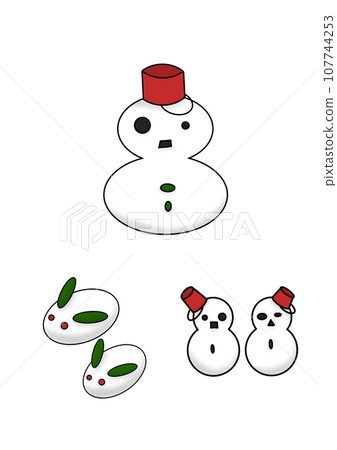 雪人雪兔圖 雪人雪兔圖 107744253