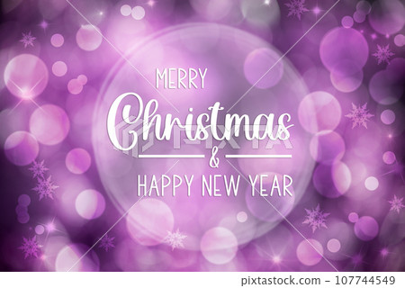Purple Christmas Background, Shiny With Text Merry Christmas And Happy New Year 107744549