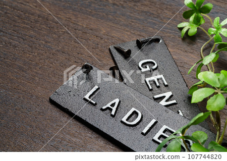 toilet sign door plate 107744820