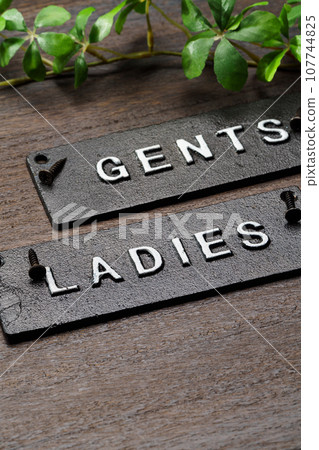 toilet sign door plate 107744825