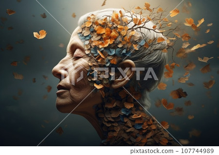 Alzheimers and dementia concept of memory loss disease 107744989