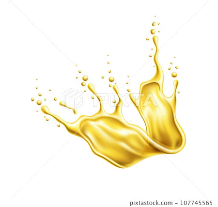 Oil swirl splash with splatters suspended in mid-air. Mesmerizing dance of liquid elegance. Glistening 3d vector cascade capturing the essence of dynamic movement and the beauty within the fluid chaos Oil swirl splash with splatters suspended in mid-air. Mesmerizing dance of liquid elegance. Glistening 3d vector cascade capturing the essence of dynamic movement and the beauty within the fluid chaos 107745565