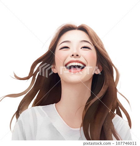 微笑的女人人工智慧生成圖像的插圖 107746011