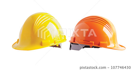 Helmet isolated on white background, protect to safety for engineer in construction site. 107746430