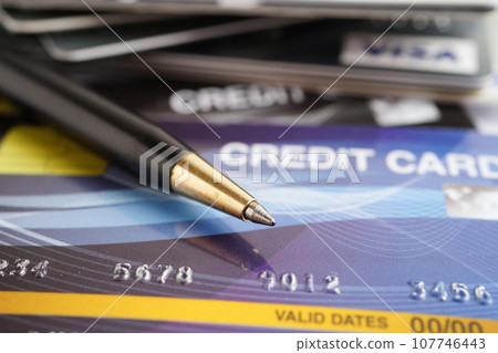 Credit card for online shopping, security finance business concept. 107746443
