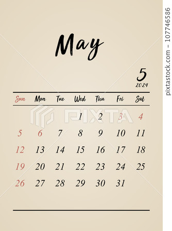 2024年五月古董日曆垂直 107746586