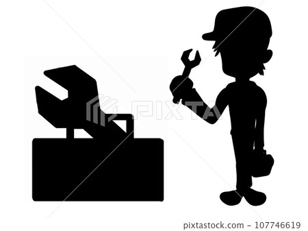 People repair shop silhouette People repair shop silhouette 107746619