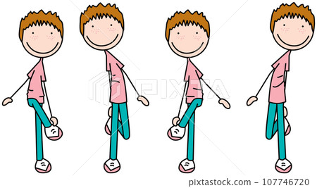 Happy kid exercises Happy kid exercises 107746720