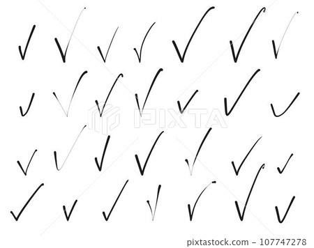 Set of doodles with check mark 107747278