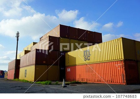 MSC marine container (wide) waiting for transport at Oi Pier MSC marine container (wide) waiting for transport at Oi Pier 107748683