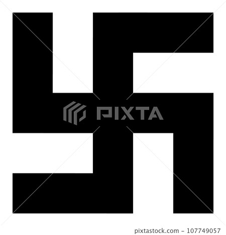 swastika symbol, black and white cross 107749057