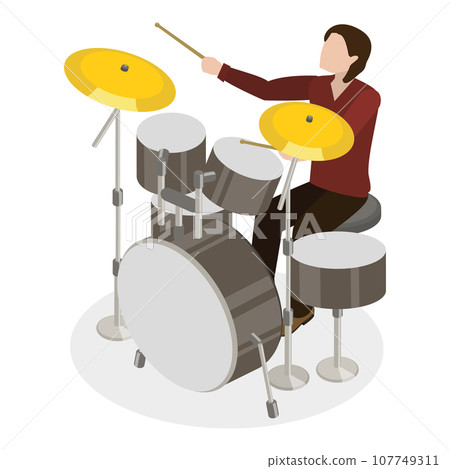 3D Isometric Flat Vector Illustration of Rock Music Band. Item 4 3D Isometric Flat Vector Illustration of Rock Music Band. Item 4 107749311
