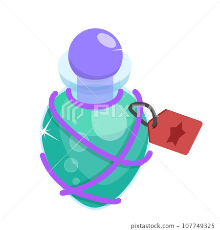 3D Isometric Flat Vector Set of Magic Potions. Item 3 107749325