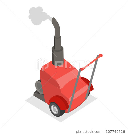 3D Isometric Flat Vector Set of Snowblowers. Item 3 107749326
