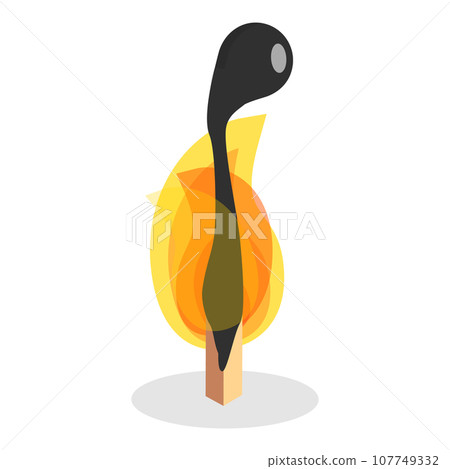 3D Isometric Flat Vector Set of Burning Matchs. Item 2 3D Isometric Flat Vector Set of Burning Matchs. Item 2 107749332
