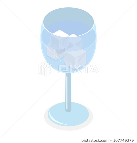 3D Isometric Flat Vector Set of Ice Cubes for Cocktails. Item 6 107749379