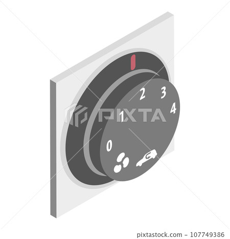 3D Isometric Flat Vector Illustration of Climate Control Handle. Item 1 3D Isometric Flat Vector Illustration of Climate Control Handle. Item 1 107749386