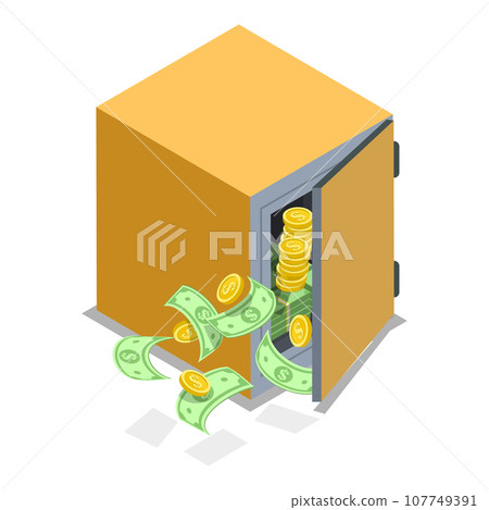 3D Isometric Flat Vector Set of Bank Vaults. Item 2 3D Isometric Flat Vector Set of Bank Vaults. Item 2 107749391