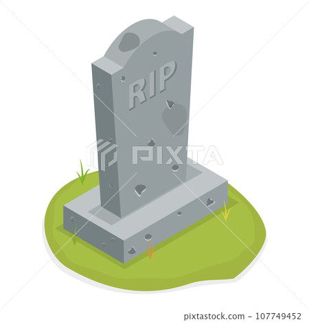 3D Isometric Flat Vector Set of Graveyard Tombstones. Item 1 3D Isometric Flat Vector Set of Graveyard Tombstones. Item 1 107749452