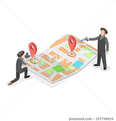 3D Isometric Flat Vector Illustration of Private Detective. Item 1 107749624