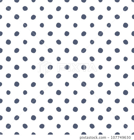 Vector seamless white pattern with blue dot. Decorative illustration, good for printing. Great for label, print, packaging, fabric. Small polka dot seamless pattern background. 107749630