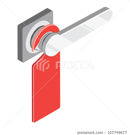3D Isometric Flat Vector Set of Metal Door Handles. Item 4 107749677