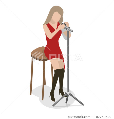3D Isometric Flat Vector Illustration of Jazz Band. Item 4 3D Isometric Flat Vector Illustration of Jazz Band. Item 4 107749690