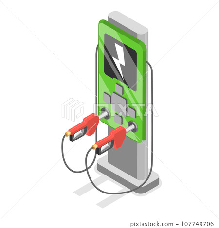 3D Isometric Flat Vector Set of Electromobile Charging Station. Item 2 3D Isometric Flat Vector Set of Electromobile Charging Station. Item 2 107749706