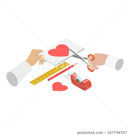 3D Isometric Flat Vector Set of Craft Handmade Hobbies. Item 2 107749707