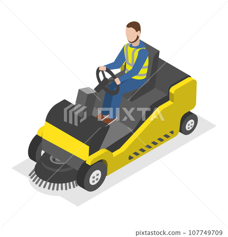 3D Isometric Flat Vector Set of Industrial Cleaning. Item 2 107749709