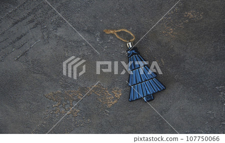 Christmas decoration on gray background . Copy spase. 107750066