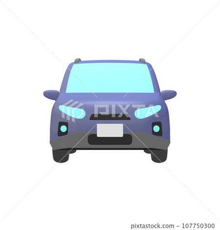 汽車插畫素材變形SUV風格小型車藍色搭配車頂橫桿（1_3） 107750300