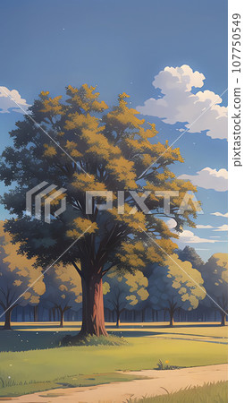 Landscape with a big tree 107750549