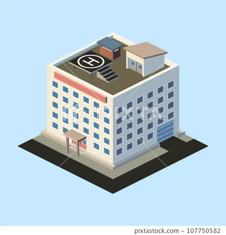 Isometric multi-storey building. Vector illustration. Isometric multi-storey building. Vector illustration. 107750582