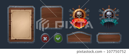 Pirate adventure game ui elements Pirate adventure game ui elements 107750752