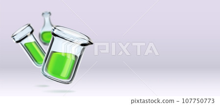 Medical lab banner with flasks Medical lab banner with flasks 107750773