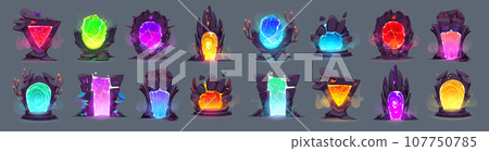 Magic fantasy world portal circle door 3d frame Magic fantasy world portal circle door 3d frame 107750785
